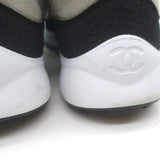 Chanel 21K CC High Top Sock Sneakers Taupe Suede Size 36