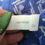 Poupette St Barth Elise maxi wrap dress in blue butterfly batik print, pre-owned, gently worn, authentic luxury