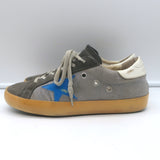 Golden Goose Superstar Low Top Sneakers Gray Canvas & Suede Size 37