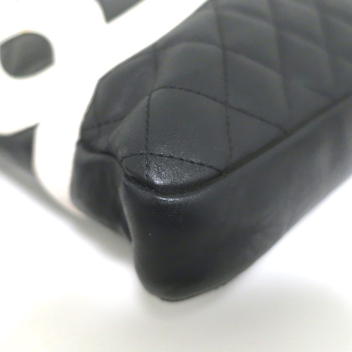 Chanel Ligne Cambon CC Large Messenger Bag Black Quilted Leather