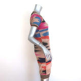 Missoni Space Dye Short Sleeve Mini Dress Tan/Multi Wool-Blend Size 42