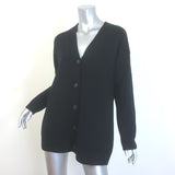 Vince Oversized V-Neck Cardigan Black Wool-Blend Size Extra Small NEW