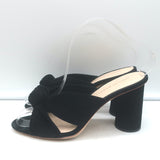 Loeffler Randall Coco knotted slide sandals in black suede, pre-loved with minor wear