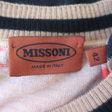 Missoni Space Dye Short Sleeve Mini Dress Tan/Multi Wool-Blend Size 42