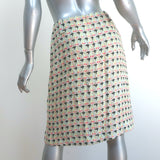 Chanel 02P Tweed Skirt Mint/Multicolor Cotton-Linen Size 42