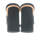 Loeffler Randall Coco knotted slide sandals in black suede — pre-owned, size 8.5, elegant open-toe heels