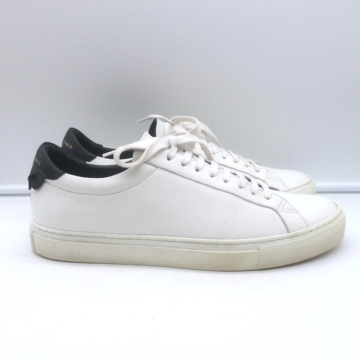 Givenchy Urban Street Low Top Sneakers White &amp; Black Leather Size 42