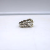 David Yurman Triple Row X Crossover Ring Sterling Silver & 14k Gold Size 7
