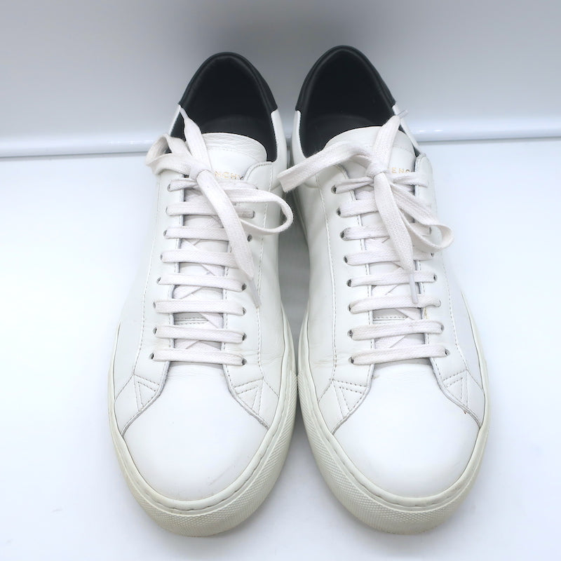 Givenchy Urban Street Low Top Sneakers White &amp; Black Leather Size 42