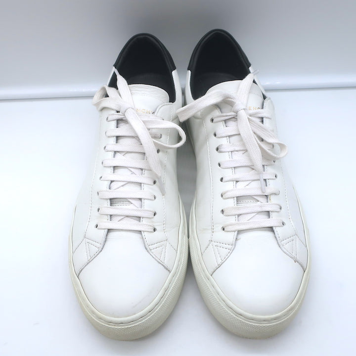 Givenchy Urban Street Low Top Sneakers White &amp; Black Leather Size 42