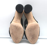 Loeffler Randall Coco knotted slide sandals in black suede, size 8.5, pre-owned with light wear, authentic luxury