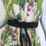 Johanna Ortiz Great Oasis Maxi Halter Dress Tropical Floral Print Cotton Size 6