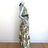 Johanna Ortiz Great Oasis Maxi Halter Dress Tropical Floral Print Cotton Size 6