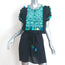 Figue Tassel Mini Dress Tikki Navy Embroidered Silk Georgette Size Small
