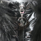 Moncler Anse Faux Fur-Collar Down Puffer Vest Gunmetal Size 0