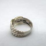 David Yurman Triple Row X Crossover Ring Sterling Silver & 14k Gold Size 7