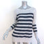 360 Cashmere V-Back Pullover Sweater Light Gray/Navy Striped Size Small NEW