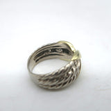 David Yurman Triple Row X Crossover Ring Sterling Silver & 14k Gold Size 7