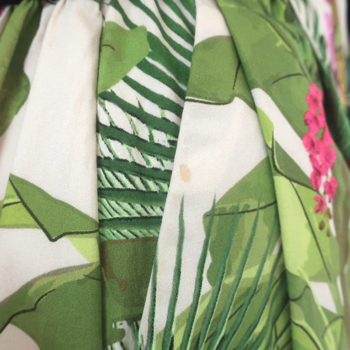 Johanna Ortiz Great Oasis Maxi Halter Dress Tropical Floral Print Cotton Size 6
