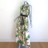 Johanna Ortiz Great Oasis Maxi Halter Dress Tropical Floral Print Cotton Size 6