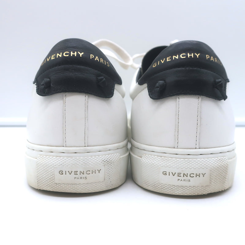 Givenchy Urban Street Low Top Sneakers White &amp; Black Leather Size 42