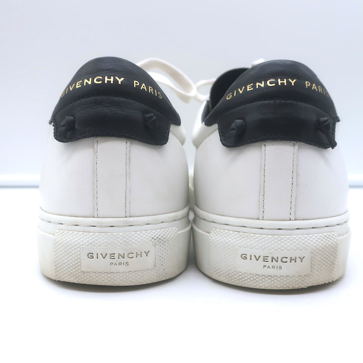 Givenchy Urban Street Low Top Sneakers White &amp; Black Leather Size 42
