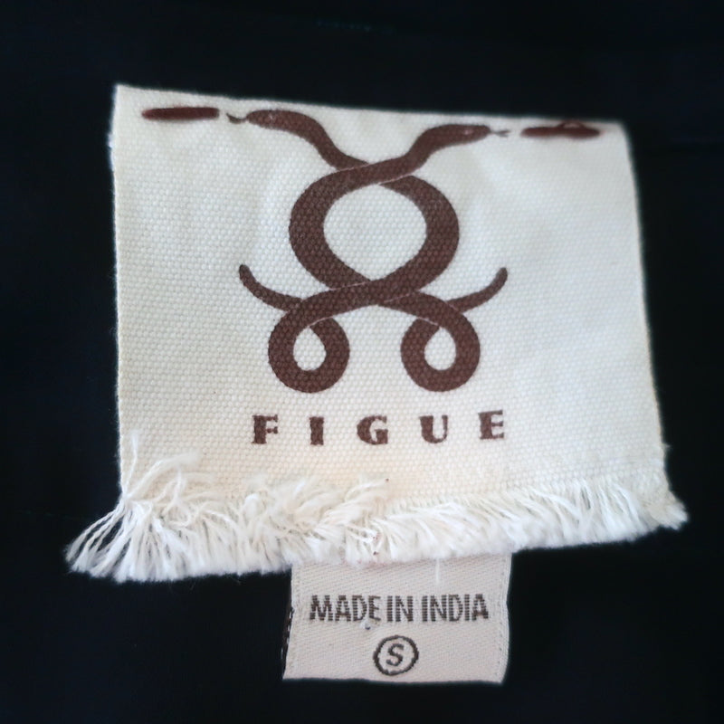 Figue Tassel Mini Dress Tikki Navy Embroidered Silk Georgette Size Small