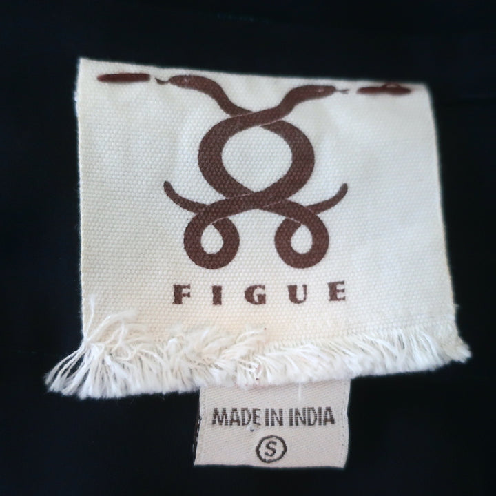 Figue Tassel Mini Dress Tikki Navy Embroidered Silk Georgette Size Small