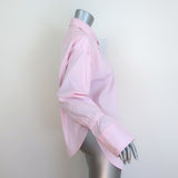 A.L.C. Monica Bell Sleeve Shirt Pink Striped Cotton Size 0 Long Sleeve Top NEW