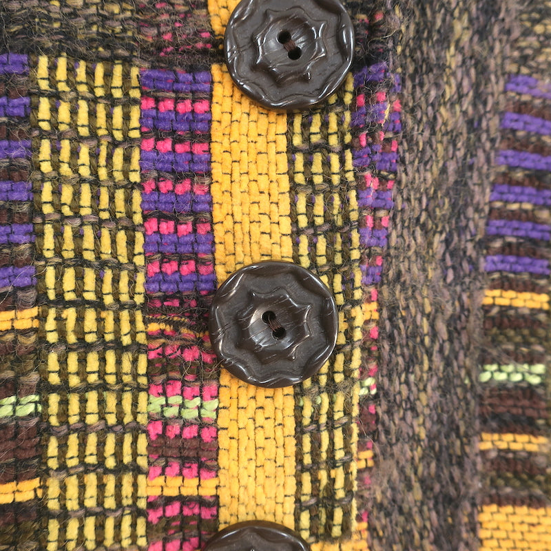 Christian Lacroix Patchwork Tweed Blazer Yellow/Multi Wool-Blend Size 42