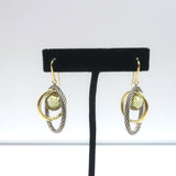 David Yurman Lemon Citrine Cable Mobile Earrings Sterling Silver & 18k Gold