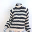 Chloe Striped Turtleneck Sweater Cream/Navy Silk-Mohair Size Extra Small NEW