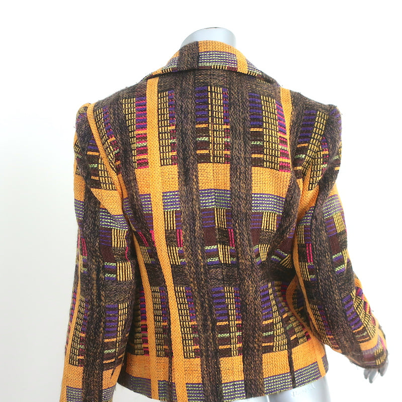 Christian Lacroix Patchwork Tweed Blazer Yellow/Multi Wool-Blend Size 42