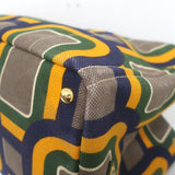 Prada Canapa Stampata Large Tote Bag Gray/Multi Printed Canvas