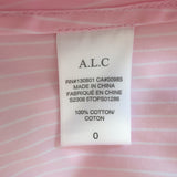 A.L.C. Monica Bell Sleeve Shirt Pink Striped Cotton Size 0 Long Sleeve Top NEW