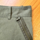 Michael Kors Zip-Pocket Pencil Skirt Olive Stretch Cotton Size 4