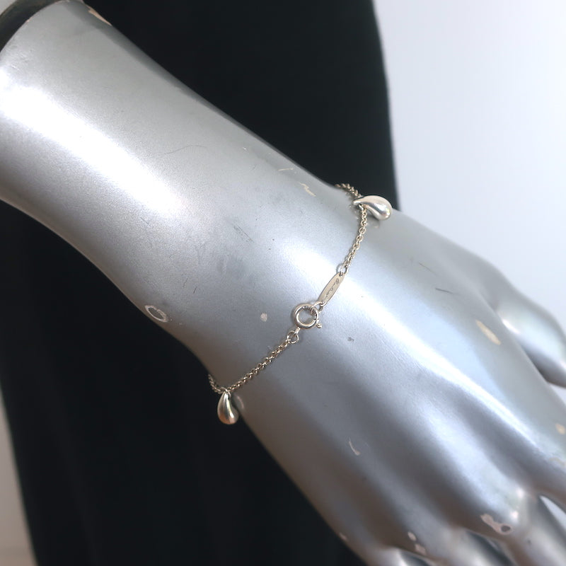 Tiffany &amp; Co. Elsa Peretti Five Teardrop Charm Bracelet Sterling Silver