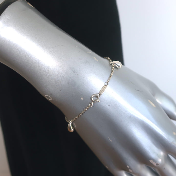Tiffany &amp; Co. Elsa Peretti Five Teardrop Charm Bracelet Sterling Silver