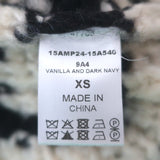 Chloe Striped Turtleneck Sweater Cream/Navy Silk-Mohair Size Extra Small NEW