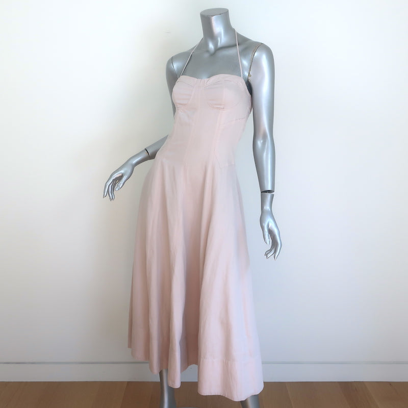Ulla Johnson Paula Corset Midi Dress Mauve Linen-Blend Size 2