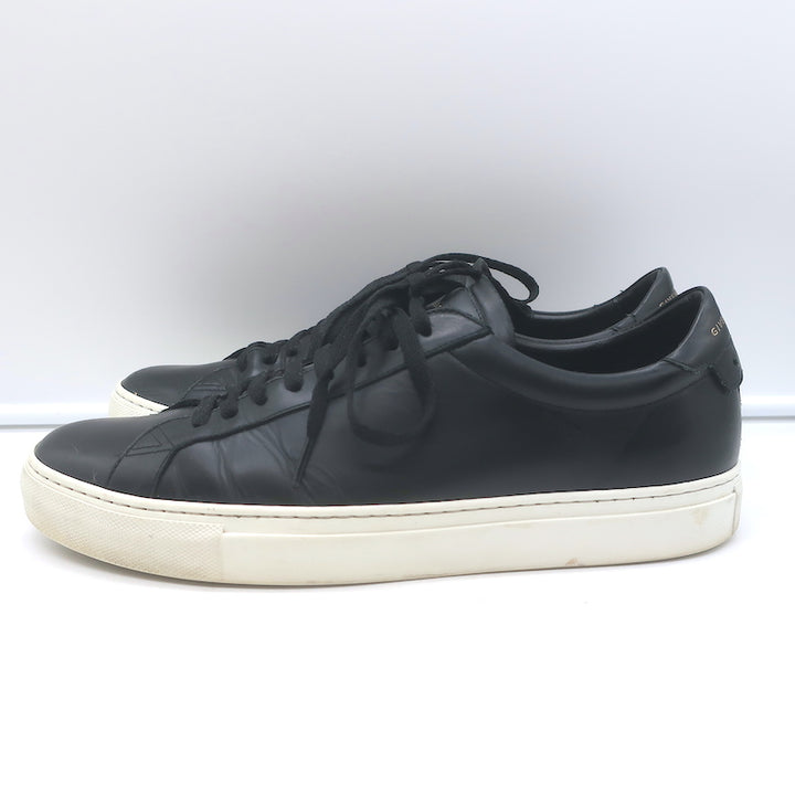 Givenchy Urban Street Low Top Sneakers Black Leather Size 42.5
