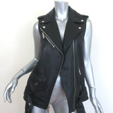 MICHAEL Michael Kors Leather Moto Vest Black Size Extra Small