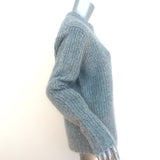R13 Boucle Crewneck Sweater Light Blue Size Extra Small Oversize Pullover NEW
