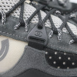Chanel 22B CC Quilted-Heel Mixed Media Low Top Sneakers Black/Gray Size 35.5