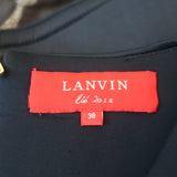Lanvin Sleeveless Peplum Top Navy Neoprene Size 38