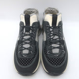 Chanel 22B CC Quilted-Heel Mixed Media Low Top Sneakers Black/Gray Size 35.5