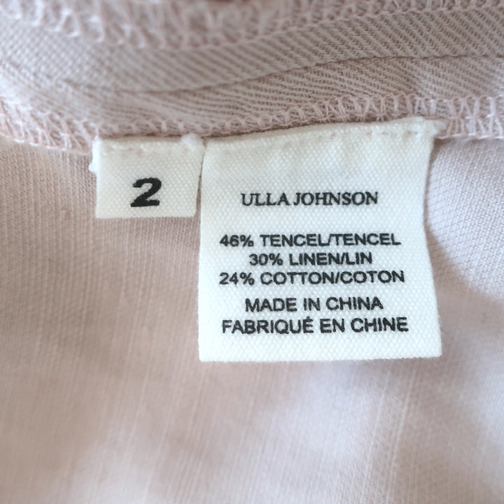 Ulla Johnson Paula Corset Midi Dress Mauve Linen-Blend Size 2