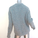 R13 Boucle Crewneck Sweater Light Blue Size Extra Small Oversize Pullover NEW