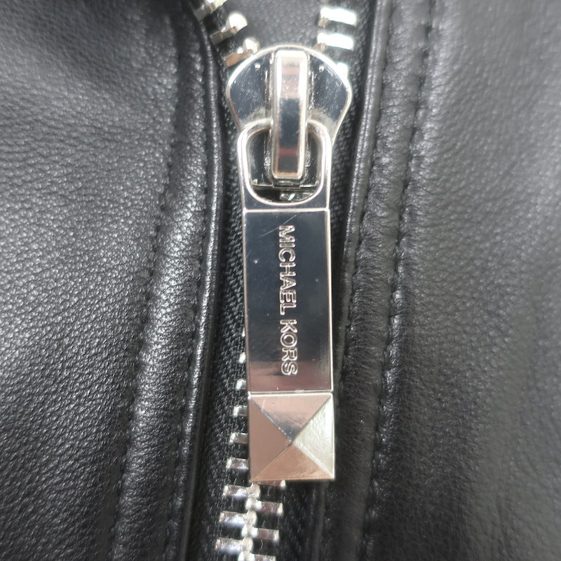 MICHAEL Michael Kors Leather Moto Vest Black Size Extra Small
