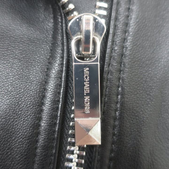 MICHAEL Michael Kors Leather Moto Vest Black Size Extra Small